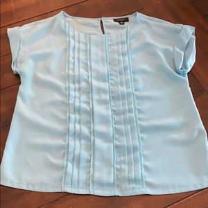 Jason Wu teal blouse with folded lace detail